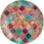 Glitter Moroccan Watercolor Melamine Plate - 10"