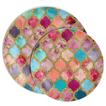 Glitter Moroccan Watercolor Melamine Plate