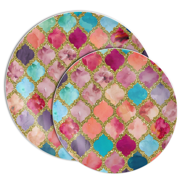 Glitter Moroccan Watercolor Melamine Plates - PARENT/MAIN