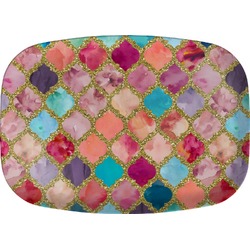 Glitter Moroccan Watercolor Melamine Platter