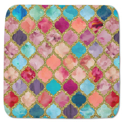 Glitter Moroccan Watercolor Memory Foam Bath Mat - 48"x48"