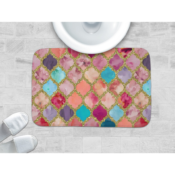 Glitter Moroccan Watercolor Memory Foam Bath Mat - LIFESTYLE 34x21