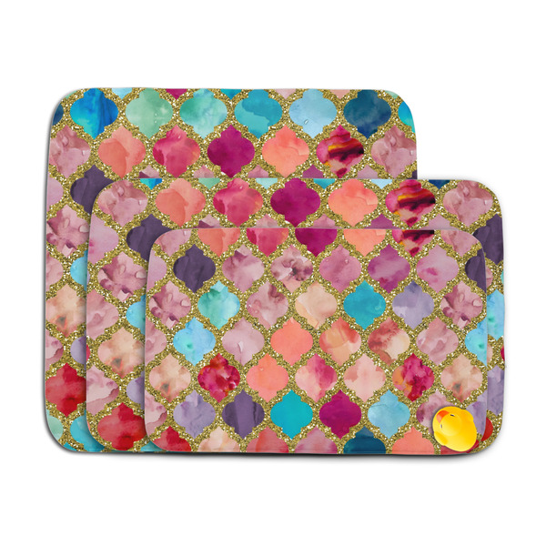 Glitter Moroccan Watercolor Memory Foam Bath Mat - MAIN PARENT