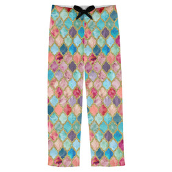 Glitter Moroccan Watercolor Mens Pajama Pants - L