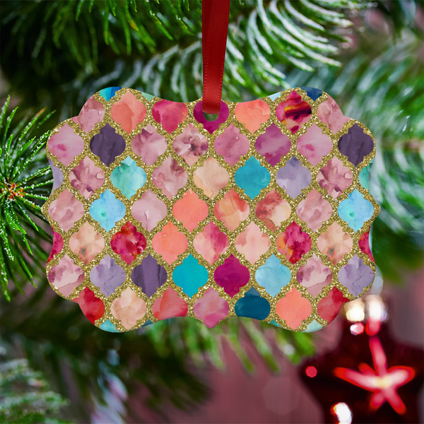 Glitter Moroccan Watercolor Metal Benilux Ornament - Lifestyle