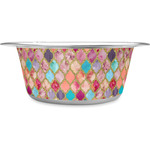 Glitter Moroccan Watercolor Stainless Steel Dog Bowl - Small