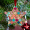 Glitter Moroccan Watercolor Metal Star Ornament - Lifestyle