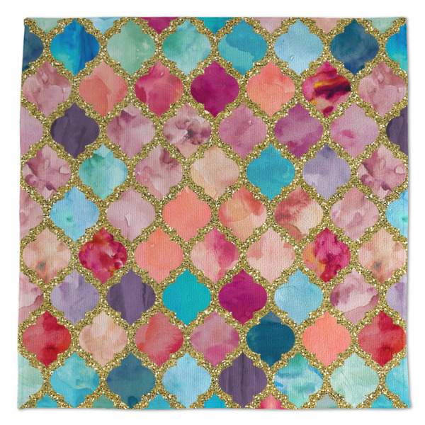 Custom Glitter Moroccan Watercolor Microfiber Dish Towel
