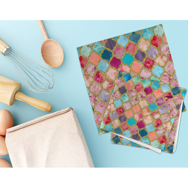 Glitter Moroccan Watercolor Microfiber Dish Rag - LIFESTYLE