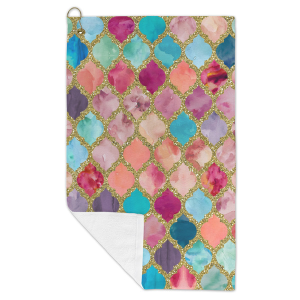 Glitter Moroccan Watercolor Microfiber Golf Towels - FOLD