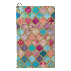 Glitter Moroccan Watercolor Microfiber Golf Towel - Small