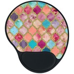 Glitter Moroccan Watercolor Mouse Pad with Wrist Support