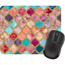Glitter Moroccan Watercolor Rectangular Mouse Pad