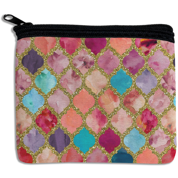 Custom Glitter Moroccan Watercolor Rectangular Coin Purse