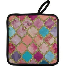 Glitter Moroccan Watercolor Pot Holder
