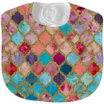 Glitter Moroccan Watercolor Velour Baby Bib