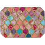 Glitter Moroccan Watercolor Dining Table Mat - Octagon (Single-Sided)