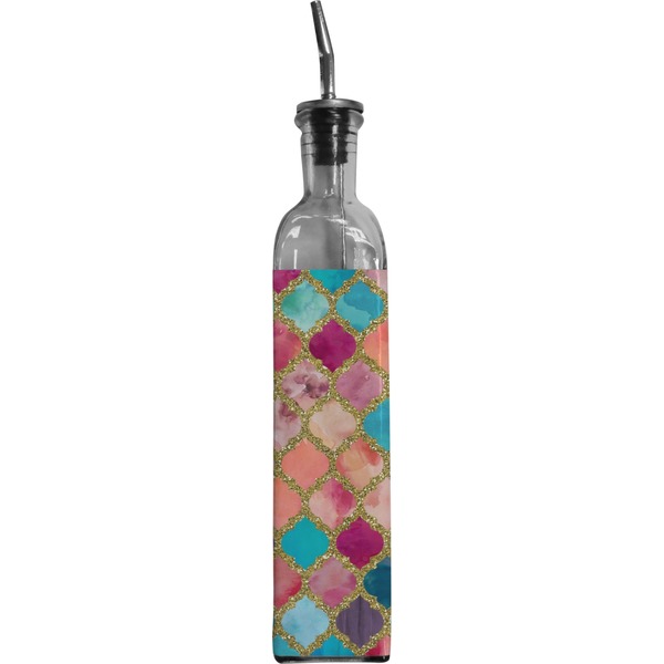 Custom Glitter Moroccan Watercolor Oil Dispenser Bottle