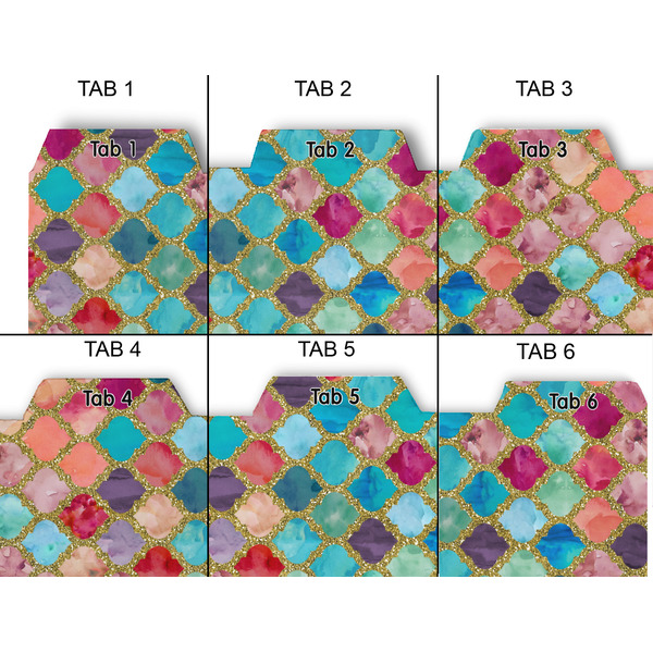 Glitter Moroccan Watercolor Page Dividers - Set of 6 - Approval