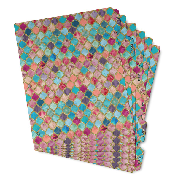 Glitter Moroccan Watercolor Page Dividers - Set of 6 - Main/Front