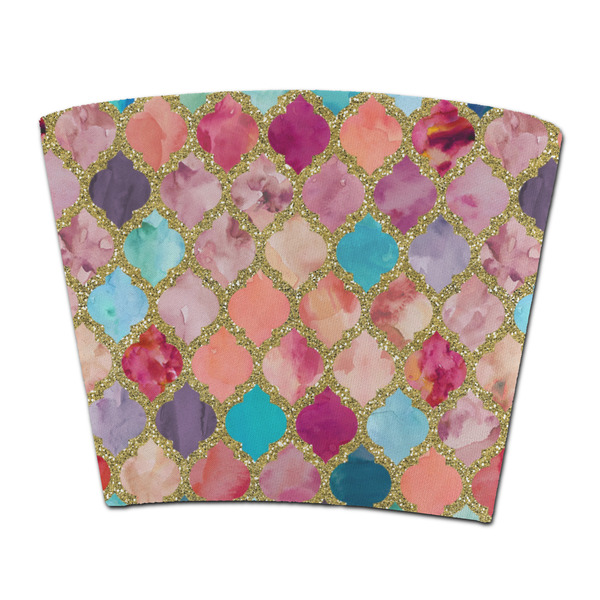 Custom Glitter Moroccan Watercolor Party Cup Sleeve - without bottom