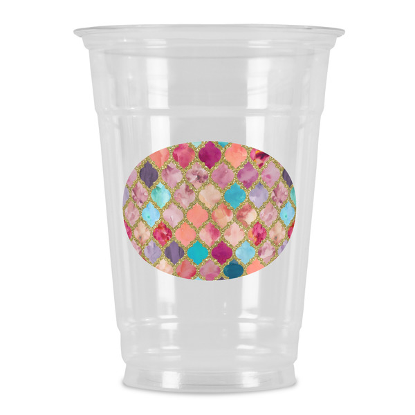 Custom Glitter Moroccan Watercolor Party Cups - 16oz