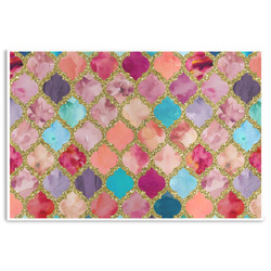 Glitter Moroccan Watercolor Disposable Paper Placemats