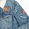 Glitter Moroccan Watercolor Patches Lifestyle Jean Jacket Detail