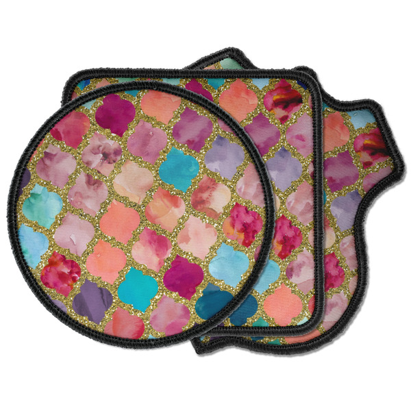 Custom Glitter Moroccan Watercolor Iron on Patches