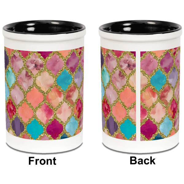 Glitter Moroccan Watercolor Pencil Holder - Black - approval