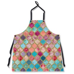 Glitter Moroccan Watercolor Apron Without Pockets