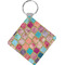 Glitter Moroccan Watercolor Diamond Plastic Keychain