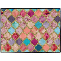 Glitter Moroccan Watercolor Door Mat