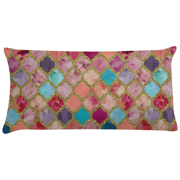 Custom Glitter Moroccan Watercolor Pillow Case - King