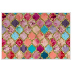 Glitter Moroccan Watercolor Laminated Placemat