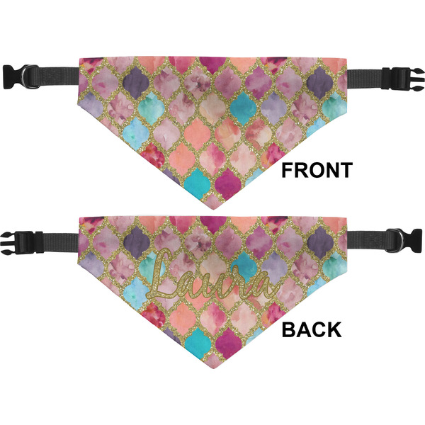 Glitter Moroccan Watercolor Pet Bandana Approval