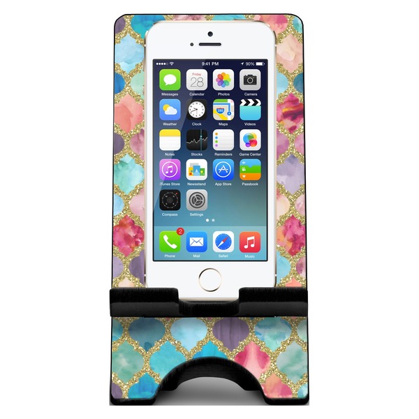 Glitter Moroccan Watercolor Phone Stand w/ Phone
