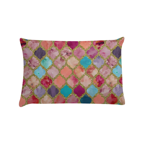 Custom Glitter Moroccan Watercolor Pillow Case - Standard