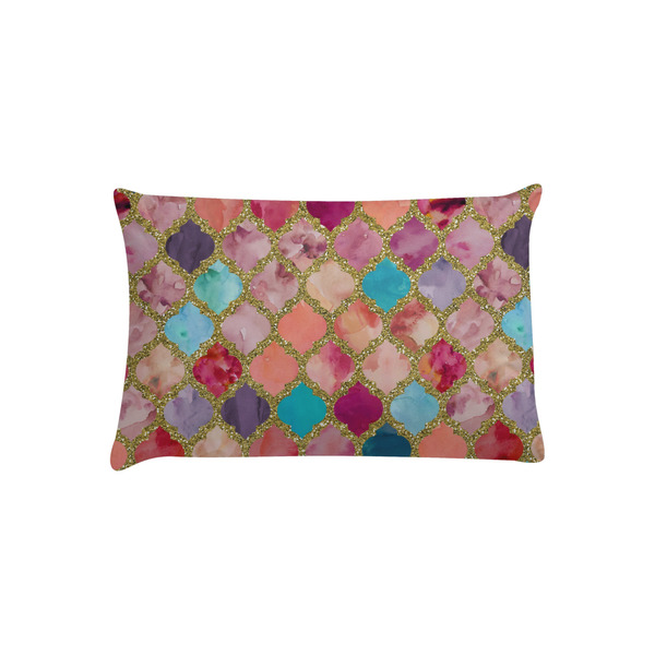 Custom Glitter Moroccan Watercolor Pillow Case - Toddler