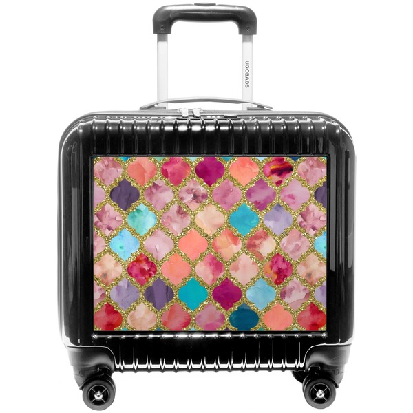 Custom Glitter Moroccan Watercolor Pilot / Flight Suitcase