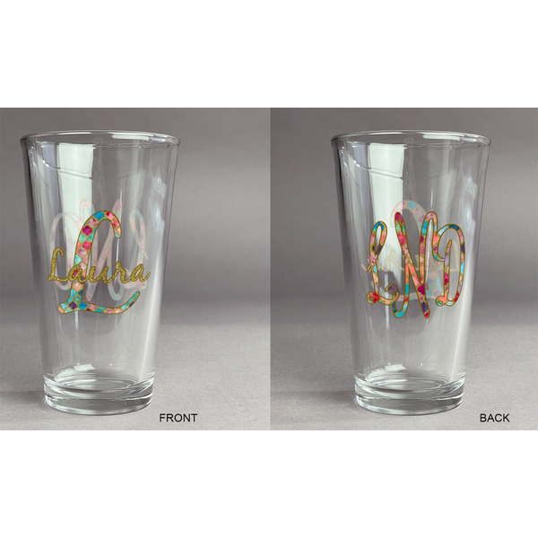 Glitter Moroccan Watercolor Pint Glass - Two Content - Approval