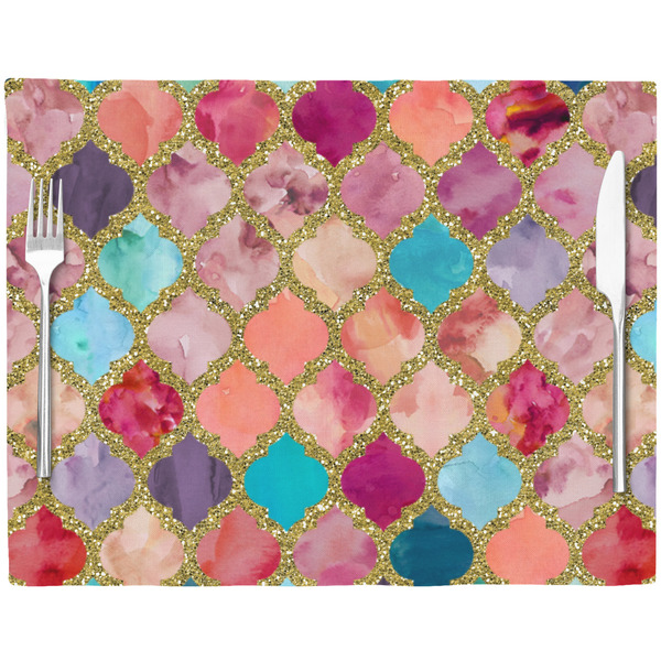Glitter Moroccan Watercolor Placemat with Props