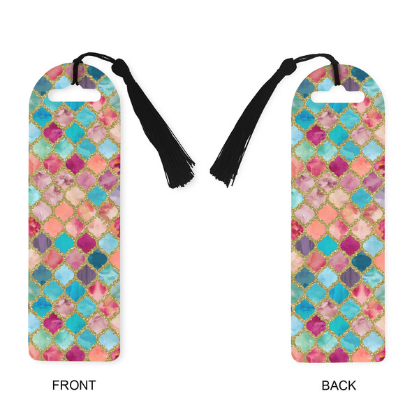 Glitter Moroccan Watercolor Plastic Bookmarks - Approval