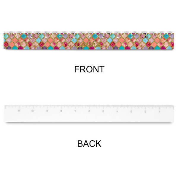 Glitter Moroccan Watercolor Plastic Ruler - 12" - APPROVAL