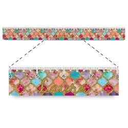 Glitter Moroccan Watercolor Plastic Ruler - 12"