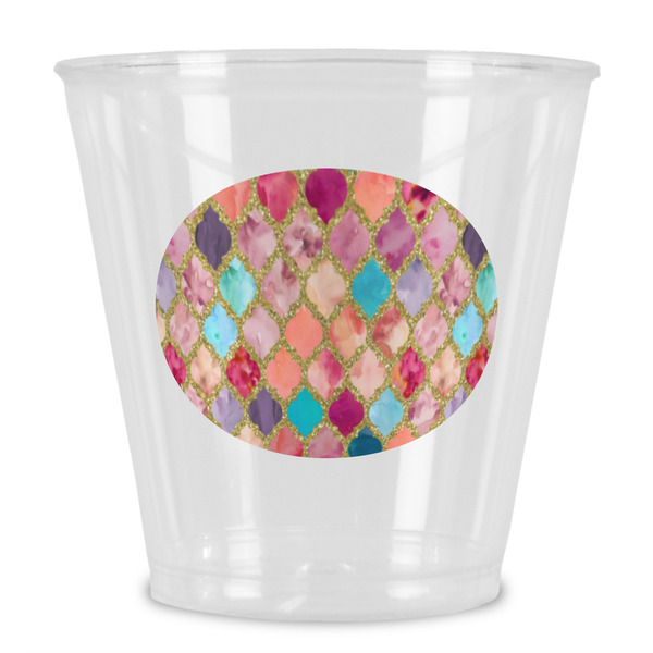 Custom Glitter Moroccan Watercolor Plastic Shot Glass