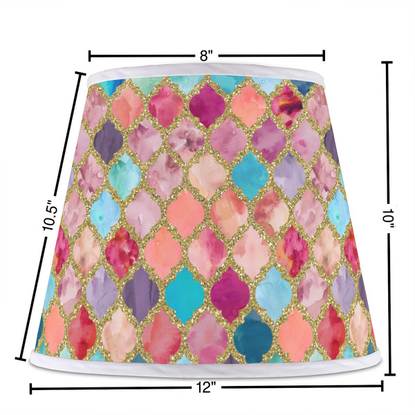 Glitter Moroccan Watercolor Poly Film Empire Lampshade - Dimensions