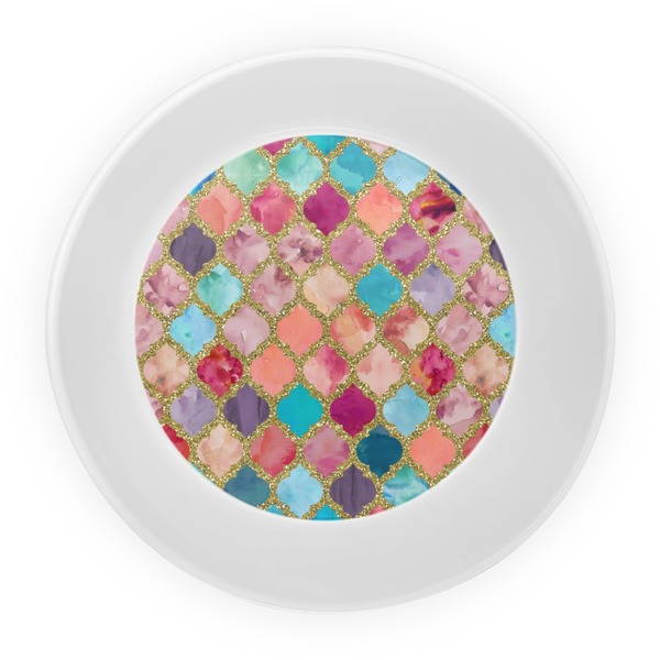 Glitter Moroccan Watercolor Melamine Bowl - Center