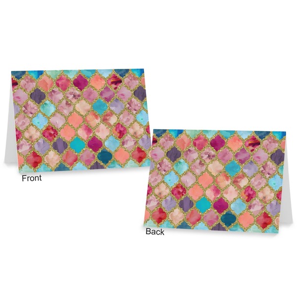 Glitter Moroccan Watercolor Postcard - Front and Back