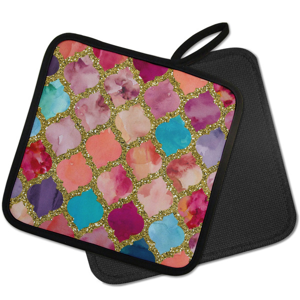 Glitter Moroccan Watercolor Pot Holders - PARENT MAIN
